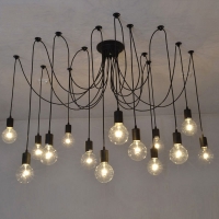 Светильник потолочный паук на 14 ламп, цвет черный